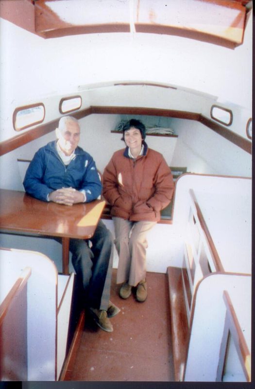 Gilbert and his niece Marietta Schreiber showing the cabin